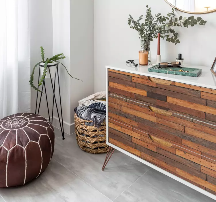 Kaimiškos lentos tekstūra baldų lipdukas - „Tenstickers“