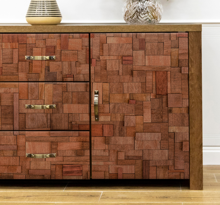 Kaimiškas netaisyklingos medienos plytų baldų lipdukas - „Tenstickers“