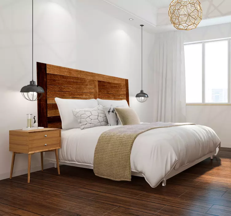 Kaimiškos medienos lentų tekstūros galvūgalio lipdukas - „Tenstickers“