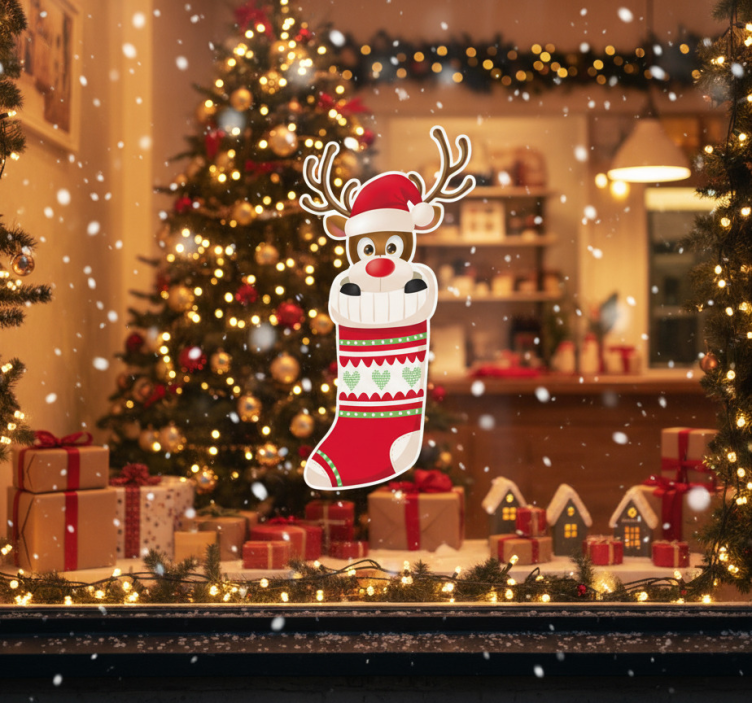 Kalėdinės sienų lipdukas elnių kojinėlėms - „Tenstickers“