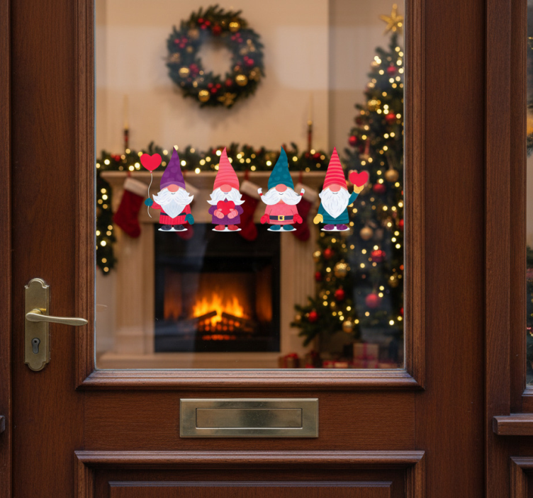 Kalėdinės sienų lipdukas kalėdų senelio elfai - „Tenstickers“