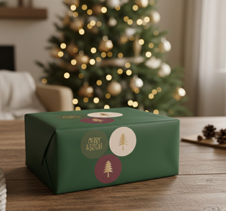 Kalėdinės sienų lipdukas klasikinis šventinis raštas - „Tenstickers“