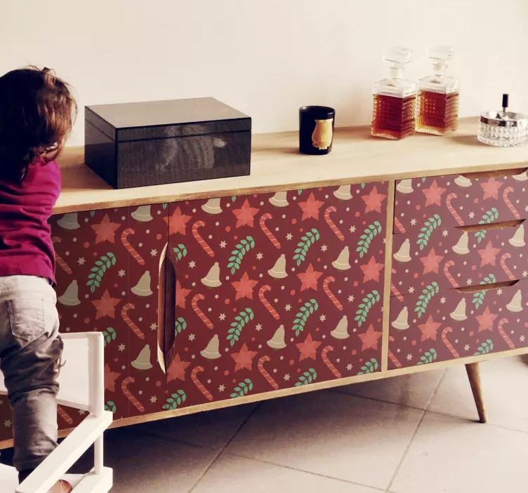 Kalėdinių saldainių modelio baldų lipdukas - „Tenstickers“