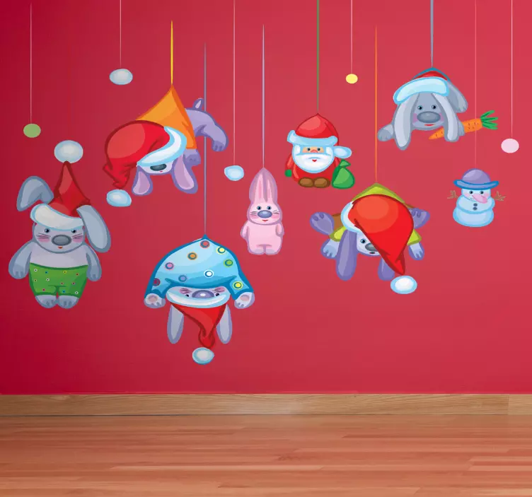 Kalėdinių kabančių personažų lipdukas - „Tenstickers“