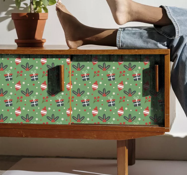 Kalėdinių saldainių spausdinimas žalių baldų lipduke - „Tenstickers“