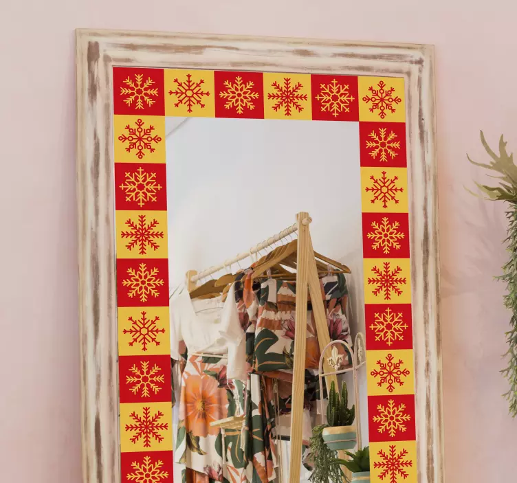 Kalėdinių snaigių rėmelio kalėdinis lipdukas - „Tenstickers“