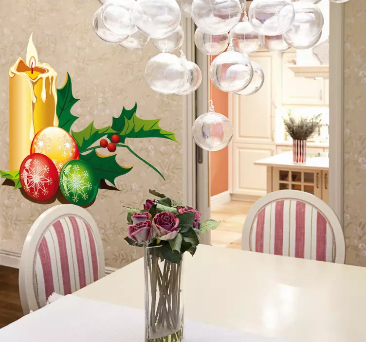 Kalėdinių žvakių papuošalai lipdukas - „Tenstickers“