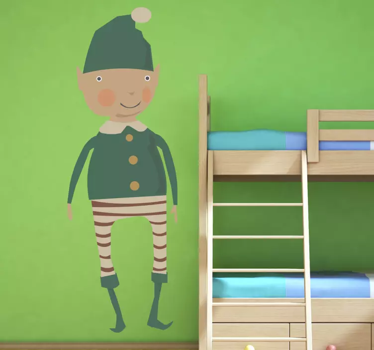 Kalėdų elfo iliustracijos animuotasis paveiksliukas - „Tenstickers“