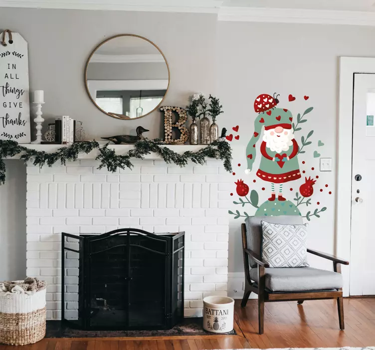 Kalėdų nykštukas kalėdų lipdukas - „Tenstickers“