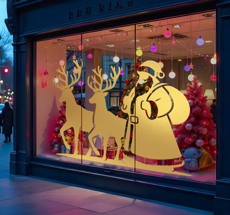 Kalėdų senelio siluetas kalėdinės sienų lipdukas - „Tenstickers“