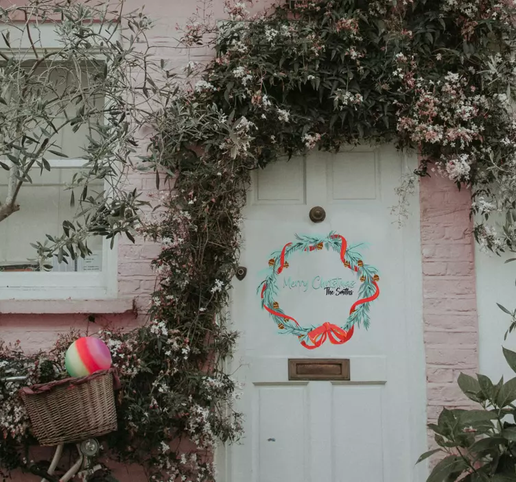 Kalėdų vainiko kalėdų lipdukas - „Tenstickers“