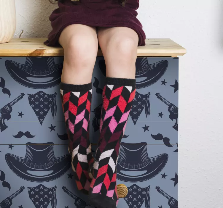 Kaubojaus tematikos raštas kompiuterinių žaidimų lipdukas - „Tenstickers“