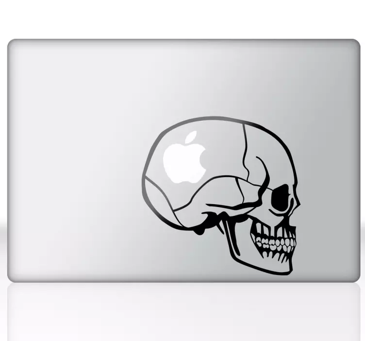 Kaukolės „macbook“ nešiojamojo kompiuterio animuotasis paveiksliu - „Tenstickers“