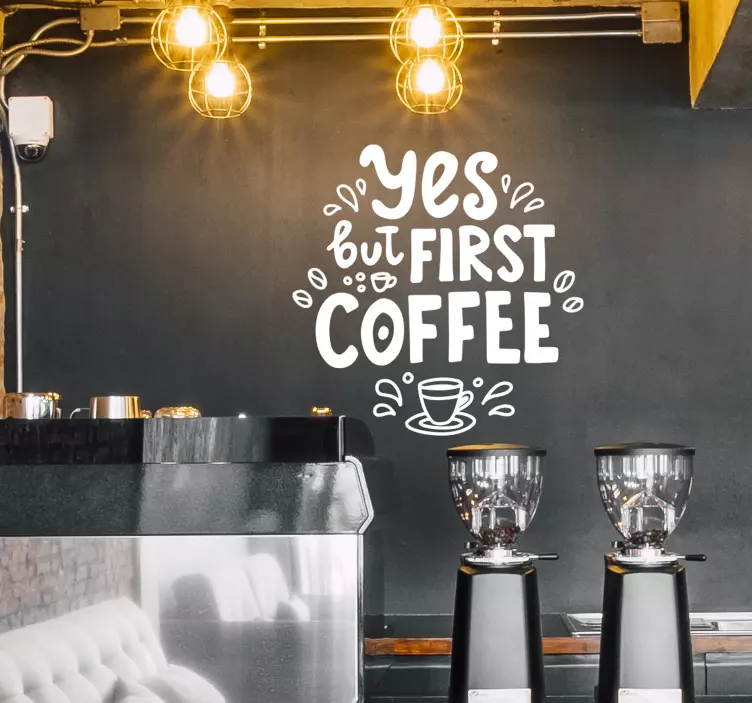 Kavos citatos dizainas tekstiniai sienų lipdukas - „Tenstickers“