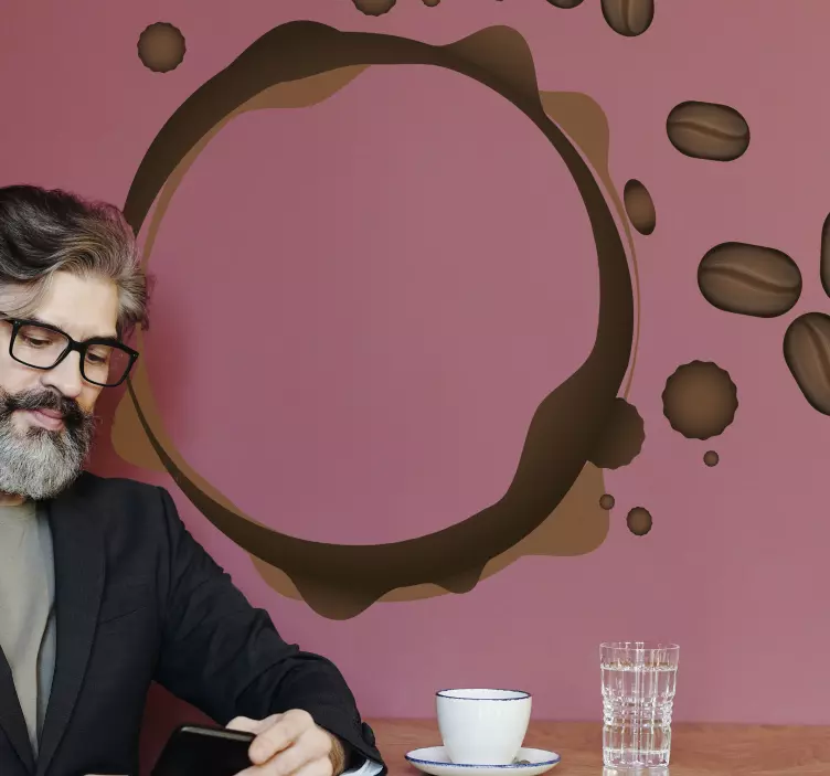 Kavos dėmės dizainas dekoratyvinis lipdukas - „Tenstickers“
