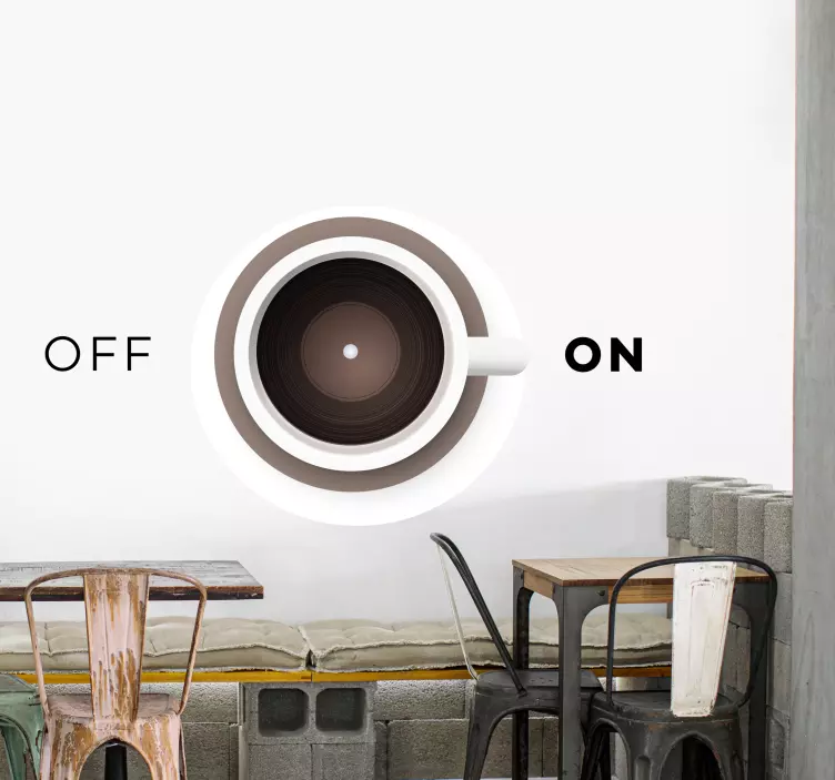 Kavos puodelio koncepcija sienu lipdukas virtuvei - „Tenstickers“