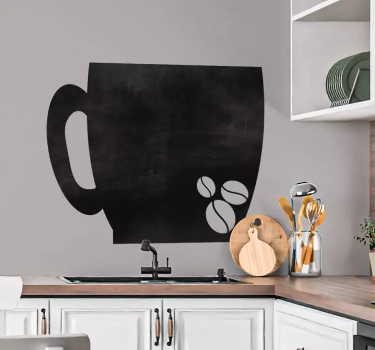 Kavos pupelės iš viršaus užrašomos ant lipduko - „Tenstickers“