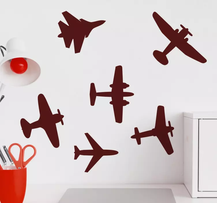 Keli danguje skraidantys lėktuvai lipdukas - „Tenstickers“