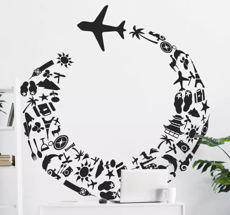 Kelionės po pasaulį kelionės animuotasis paveiksliukas - „Tenstickers“