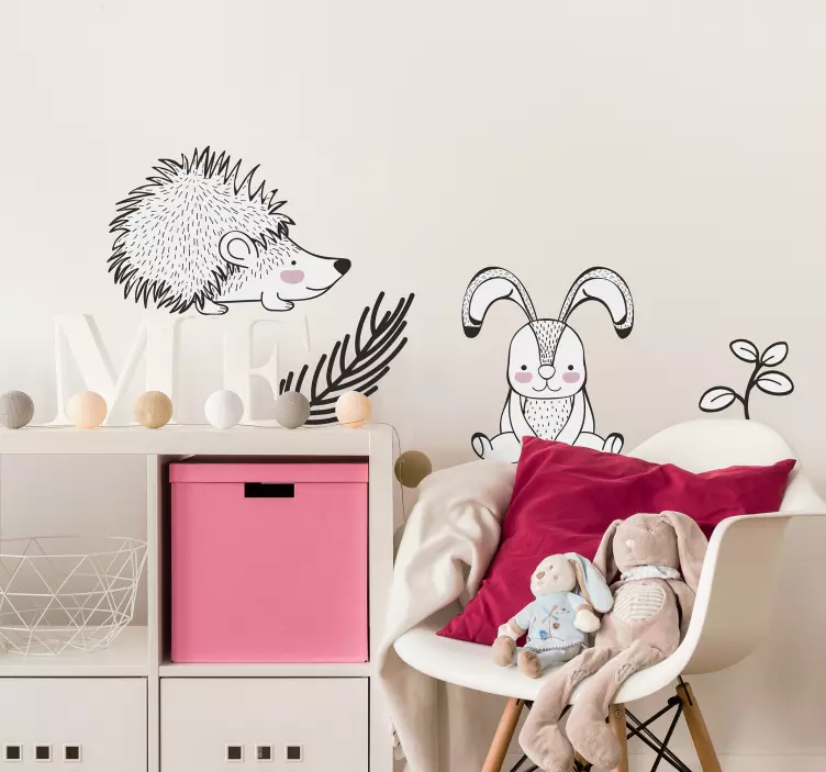 Kiaulienos ir triušių sienos lipdukas - „Tenstickers“