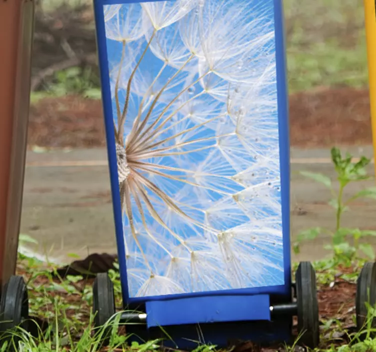 Kiaulpienės gėlių detalė konteinerio lipdukas - „Tenstickers“