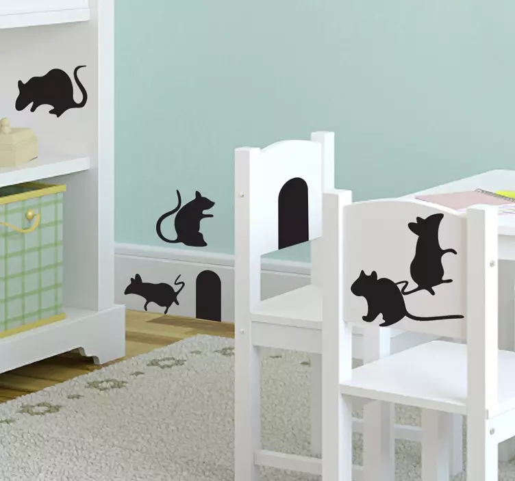 Kolekcijos pelės animuotasis paveiksliukas ant gyvūno sienos - „Tenstickers“