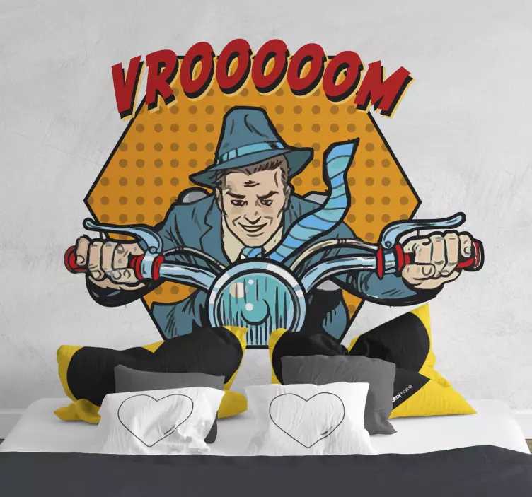 Komiškos tekstūros su tekstu motociklu - „Tenstickers“