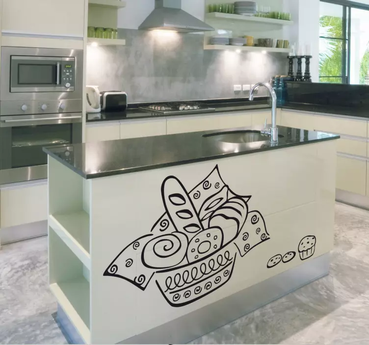 Konditerijos krepšelio virtuvės lipdukas - „Tenstickers“