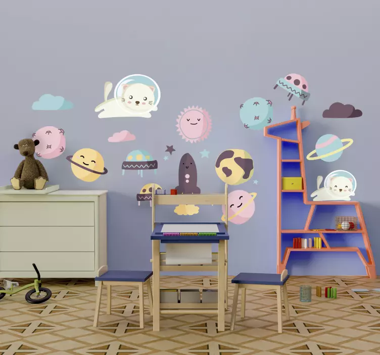 Kosminių vaikų kosmoso animuotasis paveiksliukas - „Tenstickers“