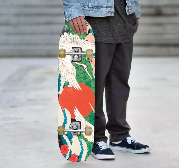 Gyvūnų lipdukas su gulbėmis po kylanti saule - „Tenstickers“