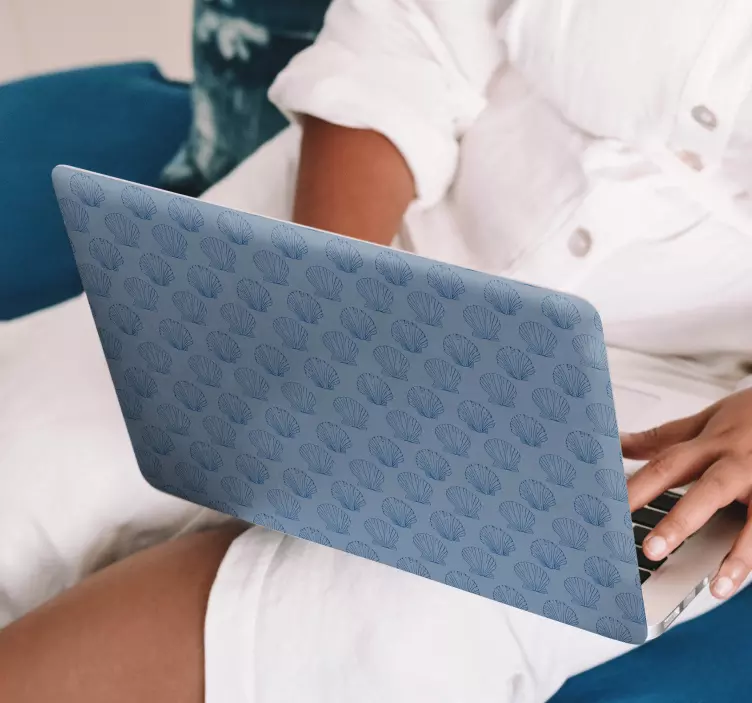 Kriauklės mėlynų tonų nešiojamojo kompiuterio odos lipdukas - „Tenstickers“