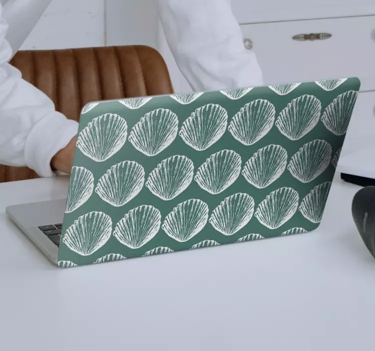 Kriauklės motyvo išdėstymas Nešiojamojo kompiuterio lipdukas - „Tenstickers“