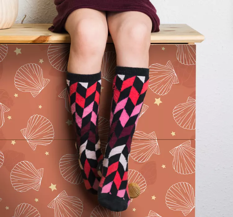 Kriauklės rašto fonas dekoratyvinis lipdukas - „Tenstickers“