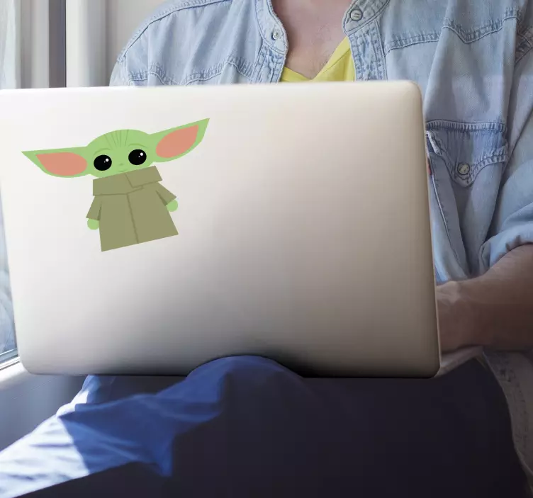 Kūdikio „yoda“ lipduko nešiojamojo kompiuterio odos lipdukas - „Tenstickers“