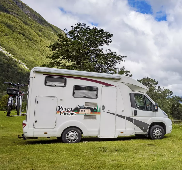Laimingos kemperio transporto priemonės animuotasis paveiksliukas - „Tenstickers“