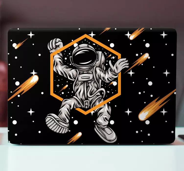 Laptop lipdukas astronautas plūduriuojantis visatoje - „Tenstickers“