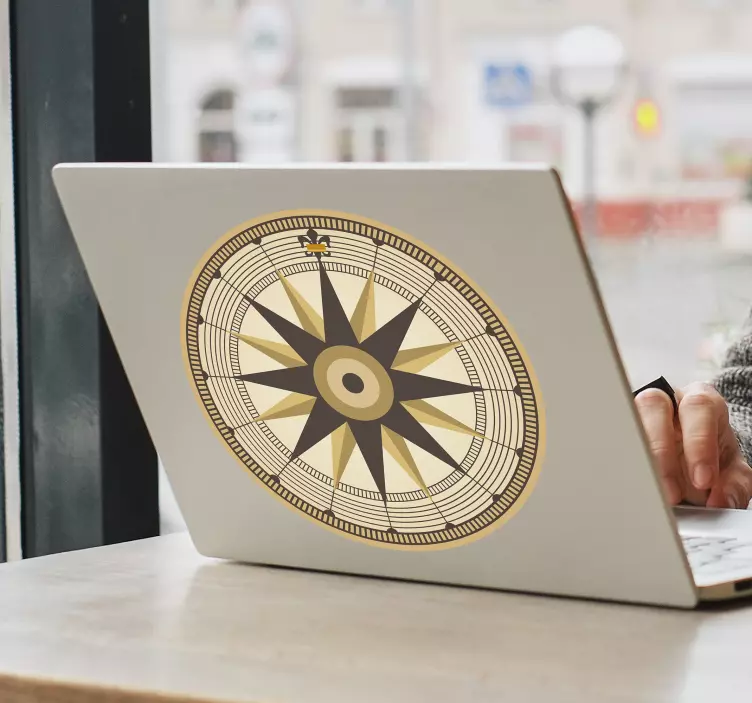 Laptop lipdukas kompaso rožės simboliu - „Tenstickers“