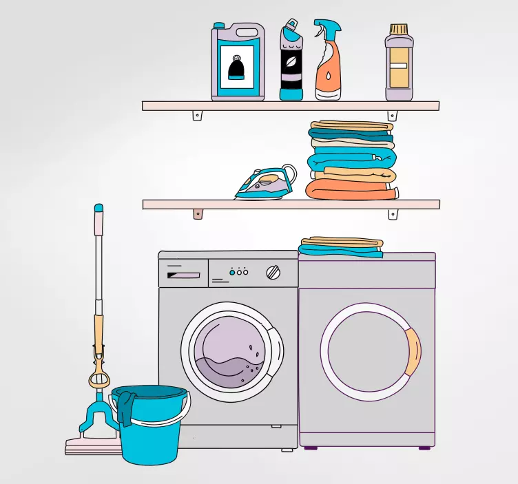 Skalbinių gaminių vitrinos lipdukas - „Tenstickers“