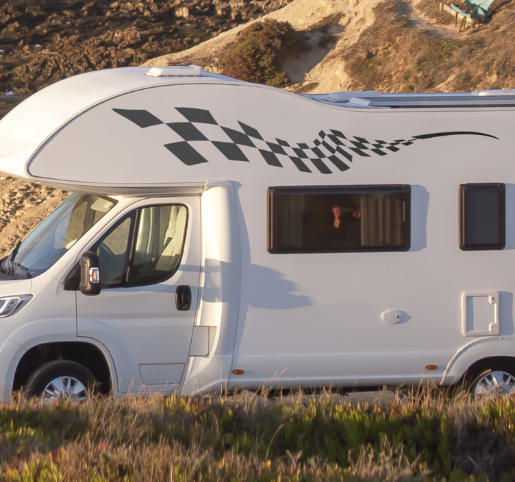 Lenktynių blokų pusė karavano lipdukas - „Tenstickers“