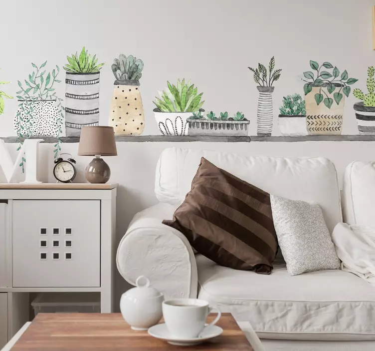 Lentynos augalų sienos lipdukas - „Tenstickers“