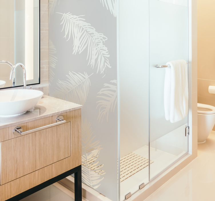 Lietaus miško augalų dušo ekrano animuotasis paveiksliukas - „Tenstickers“