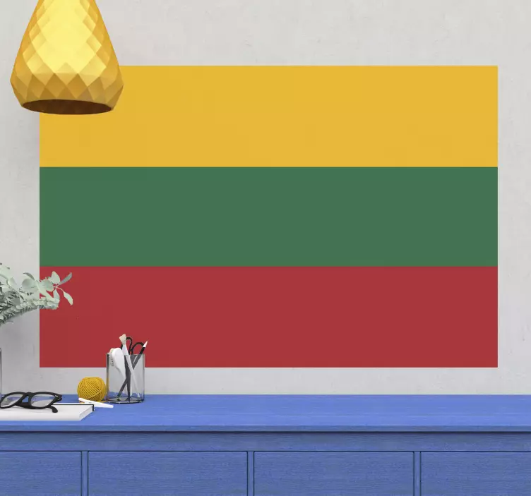 Lietuva raudonos geltonos žalios vėliavos lipdukas - „Tenstickers“