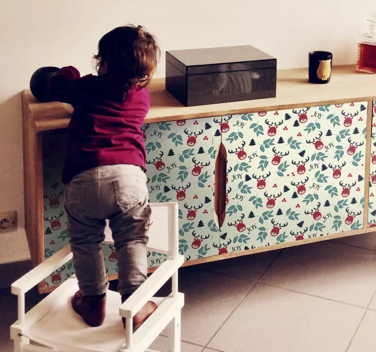 Linksmas elnių motyvas dekoratyvinis lipdukas - „Tenstickers“