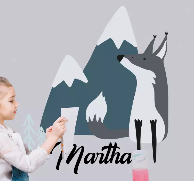 Lipni lenta kalnų vilko individuali. - „Tenstickers“