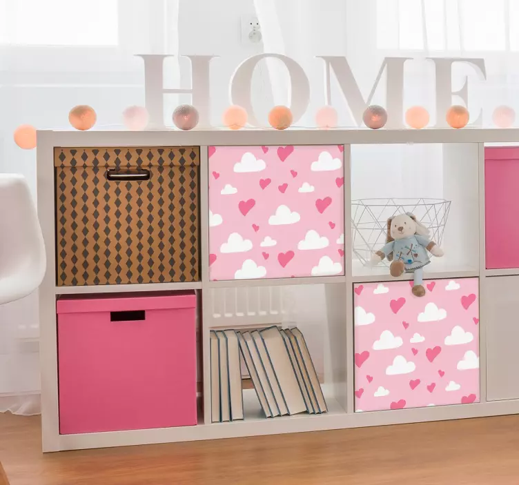 Meilės širdys debesys baldų lipdukas - „Tenstickers“