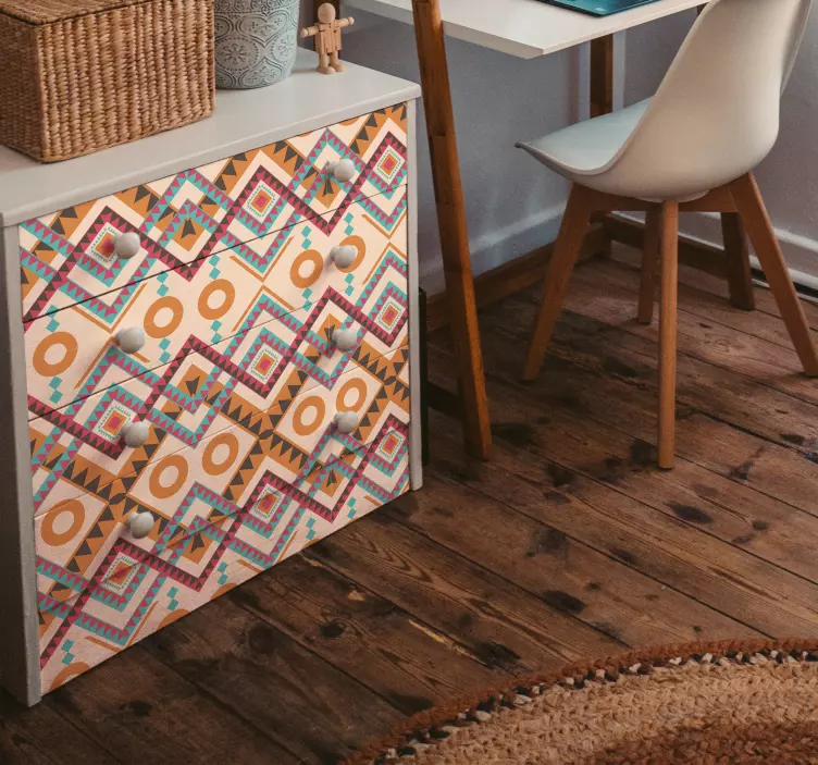 Margaspalvis deimantų rašto baldų lipdukas - „Tenstickers“