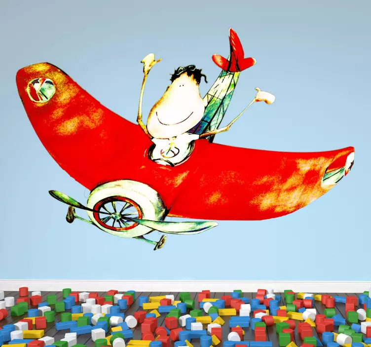 Mažo berniuko lėktuvo animuotasis paveiksliukas - „Tenstickers“