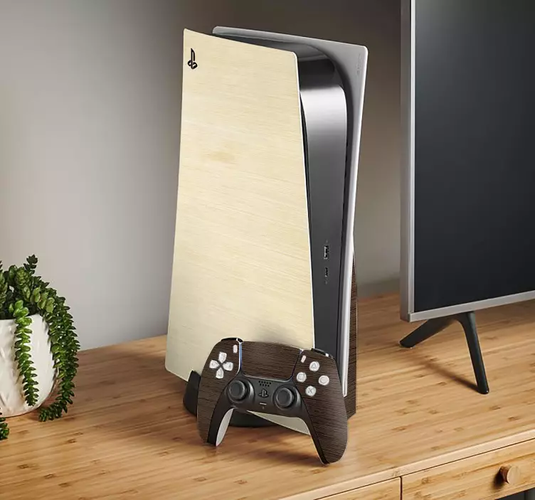 Medienos tekstūra ps5 lipdukas - „Tenstickers“