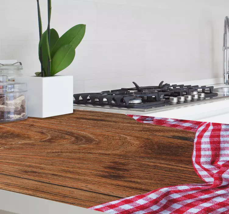 Medinės staltiesės modelio baldų lipdukas - „Tenstickers“