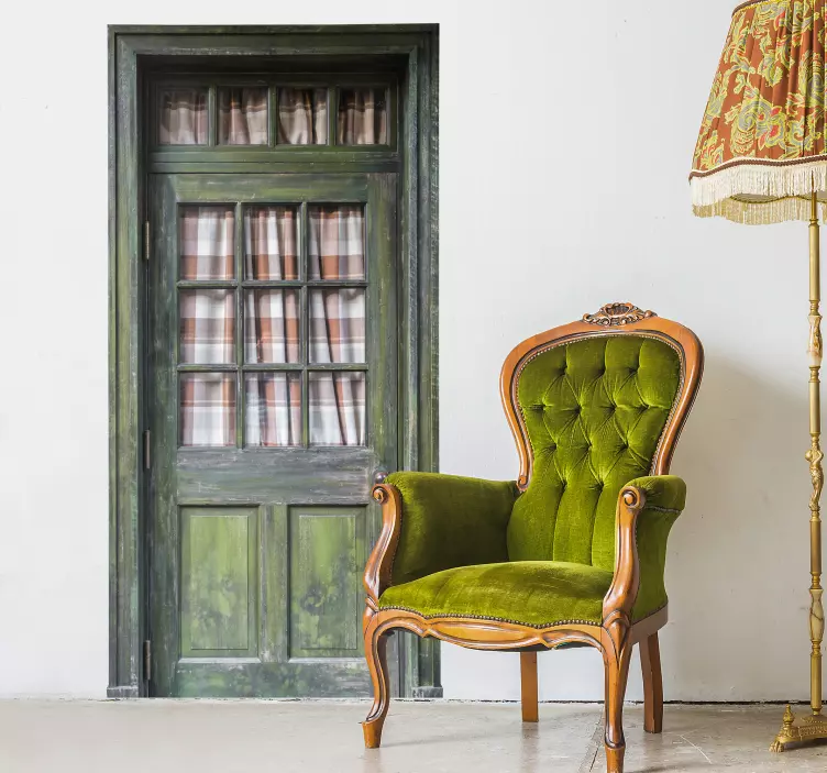 Medinės durų sienos freskos lipdukas - „Tenstickers“